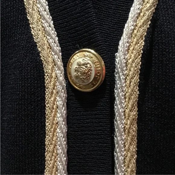 St. John Collection Black and Gold Cardigan Jacket - Picture 2 of 7
